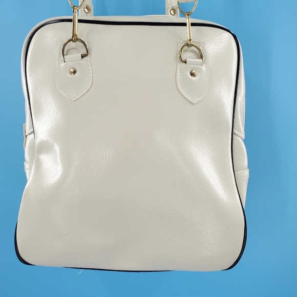 Vintage cream and black leather tote - Picture 10 of 16